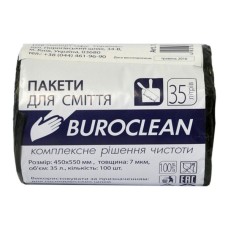 Пакети для сміття Buroclean чорні 35 л 100 шт. (4823078910622)