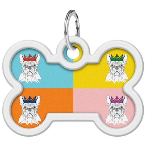 Адресник для тварин WAUDOG Smart ID з QR паспортом "Французький бульдог", кістка 40х28 мм (0640-0209)