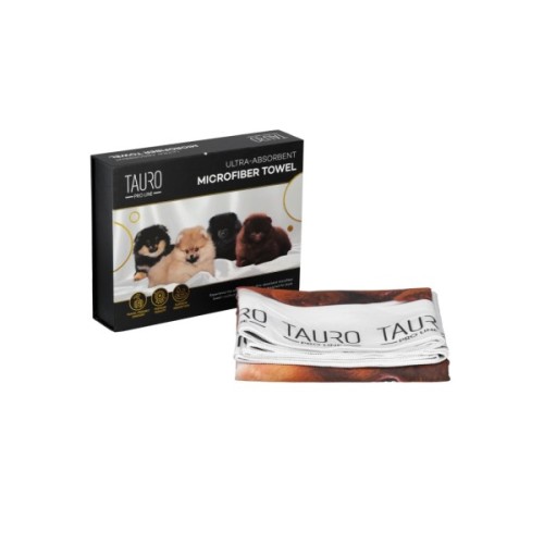 Рушник для тварин Tauro Pro Line з мікрофібри високопоглинаючий з померанським шпіцом 80х160 см (TPLRAN70316)