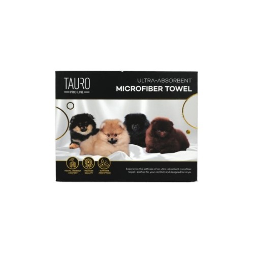 Рушник для тварин Tauro Pro Line з мікрофібри високопоглинаючий з померанським шпіцом 80х160 см (TPLRAN70316)