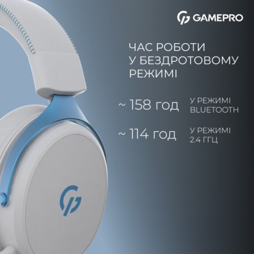 Навушники GamePro Asgard Skadi Wireless White/Blue (HSW191WB)