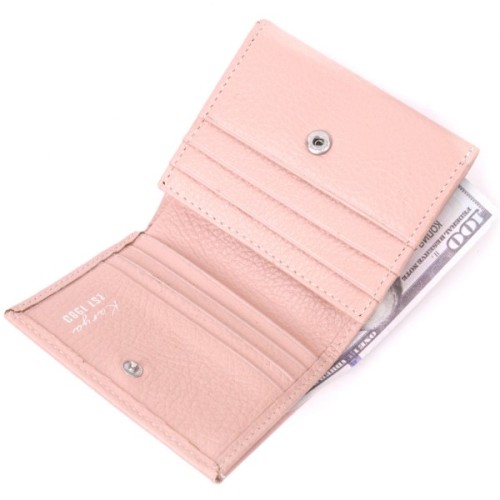 Гаманець Karya Шкіряний Пудровий (21375)