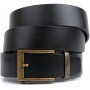 Ремінь Vintage З натуральної шкіри з ретро латунною пряжкою Чорний (20215)