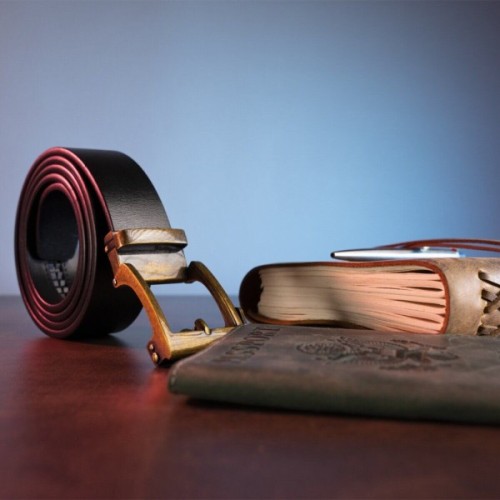 Ремінь Vintage З натуральної шкіри з ретро латунною пряжкою Чорний (20215)