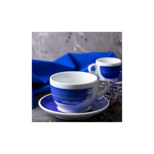 Блюдце Ancap серія Verona Millecolori 16,7 см Blue для серій "Verona/Torino/Roma Millecolori Hand Painted" (34421)