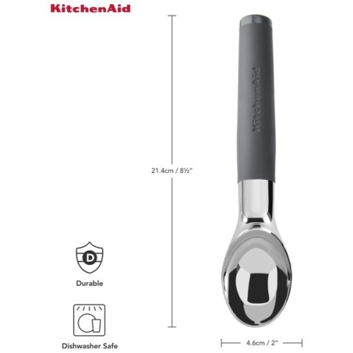 Ложка для морозива KitchenAid Coreline, 21,6 см, сіра (KAS117OHCGG)