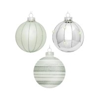 Ялинкова іграшка House Of Seasons Скляні кульки 3 шт D7 см Срібні (8718861801569)