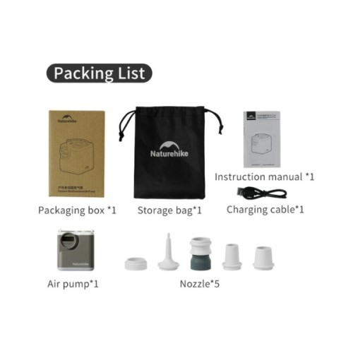 Насос для надувних меблів Naturehike CNK2550ZM012, зелений (6977465867889)