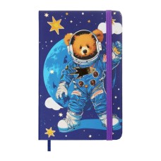Книга записна ZiBi Bear A6 в клітинку тверда обкладинка на гумці 80 аркушів, синя (ZB.116103)