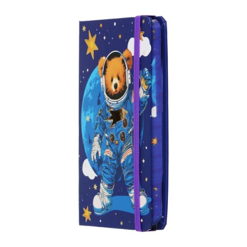 Книга записна ZiBi Bear A6 в клітинку тверда обкладинка на гумці 80 аркушів, синя (ZB.116103)