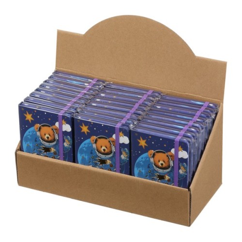 Книга записна ZiBi Bear A6 в клітинку тверда обкладинка на гумці 80 аркушів, синя (ZB.116103)