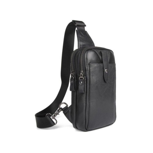 Сумка Vintage Шкіряна в зернистій шкірі через плече Чорна (14950)