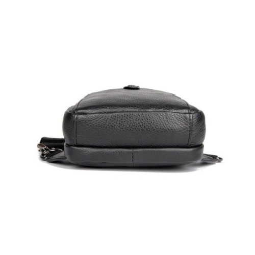 Сумка Vintage Шкіряна в зернистій шкірі через плече Чорна (14950)