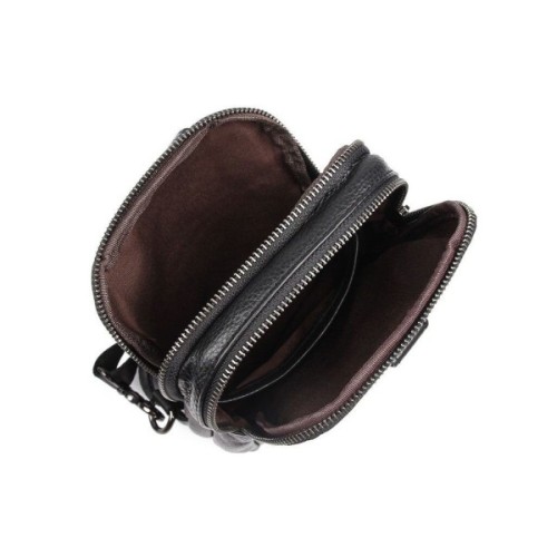 Сумка Vintage Шкіряна в зернистій шкірі через плече Чорна (14950)