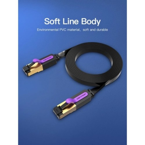 Патч-корд 1.5м FTP cat 7 RJ-45 black Vention (ICABG)