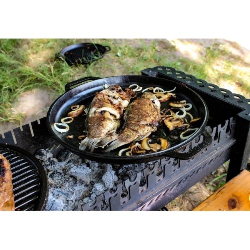 Котел туристичний Brizoll чавунний азіатський з кришкою-сковородою 15 л (KA15-2)