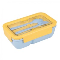 Ланч-бокс дитячий Yes Fusion 850 мл з приладдям жовто-блакитний (708168)