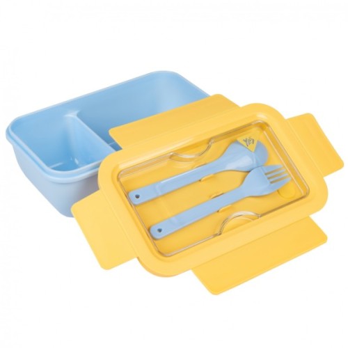 Ланч-бокс дитячий Yes Fusion 850 мл з приладдям жовто-блакитний (708168)