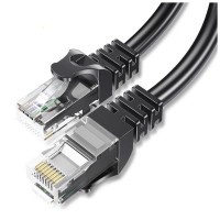 Патч-корд 10м UTP cat 6 RJ45 TopSpeed Ethernet Flat Cable Black Essager (EXCWXB-JSF01)