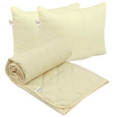 Ковдра Руно набір ковдра 200х220 + 2 подушки 50х70 силіконові Milky (К_925.52СЛКУ_молочний)