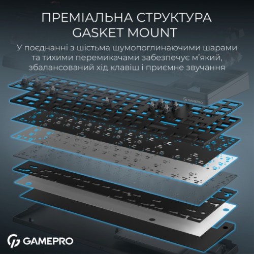 Клавіатура GamePro Asgard Ragnar Wireless/Bluetooth/USB UA Black (MK285BK)