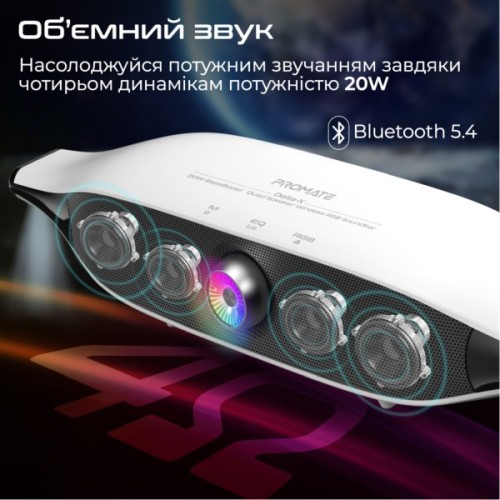 Акустична система Promate Delta-X 20W White (delta-x.white)
