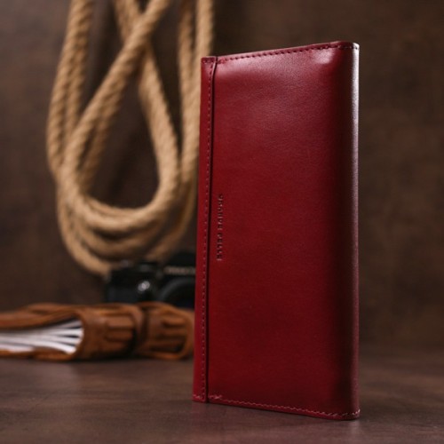 Гаманець Grande Pelle Шкіряний Бордовий (11576)