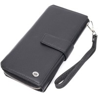 Гаманець ST Leather З натуральної шкіри Чорний (19432)