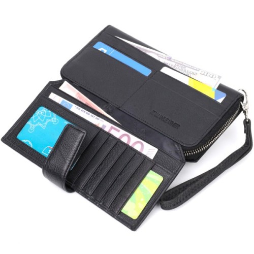 Гаманець ST Leather З натуральної шкіри Чорний (19432)