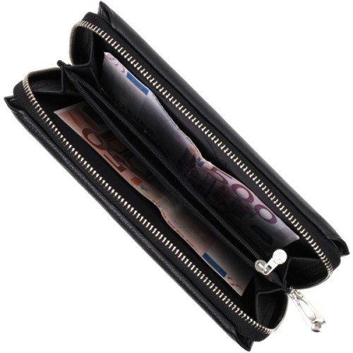 Гаманець ST Leather З натуральної шкіри Чорний (19432)