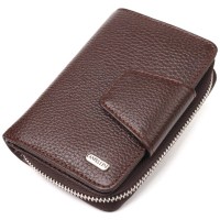 Портмоне Canpellini З натуральної шкіри флотар Коричневе (21600)