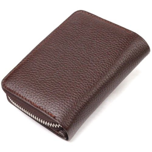 Портмоне Canpellini З натуральної шкіри флотар Коричневе (21600)