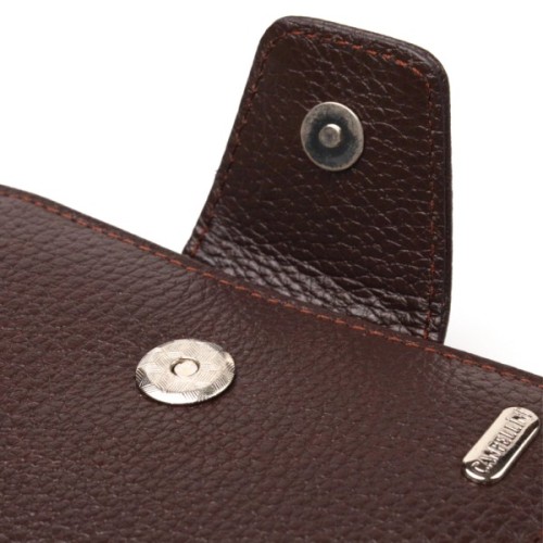 Портмоне Canpellini З натуральної шкіри флотар Коричневе (21600)