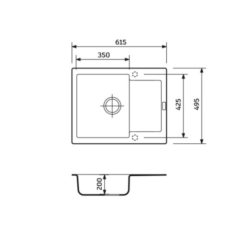 Мийка кухонна Adamant Minimal чорний + змішувач + дозатор (1824296902303)