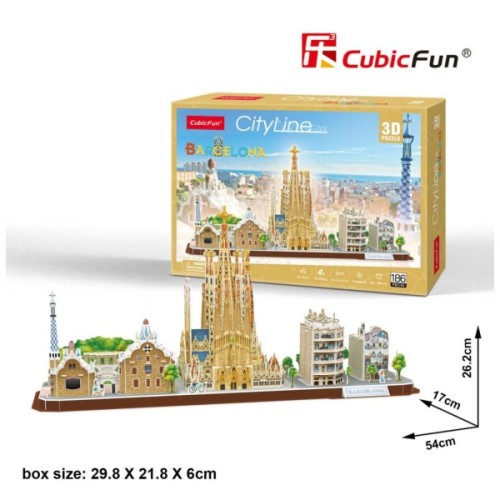 Пазл Cubic Fun Тривимірна головоломка-конструктор City Line Barcelona (MC256h)