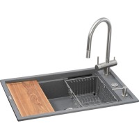 Мийка кухонна GRANADO Royal Artes grafito (+ подрібнювач Algar 1000 + змішувач Ferrol inox + дозатор Redondo inox + ко (ksg1309)