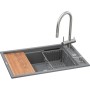 Мийка кухонна GRANADO Royal Artes grafito (+ подрібнювач Algar 1000 + змішувач Ferrol inox + дозатор Redondo inox + ко (ksg1309)