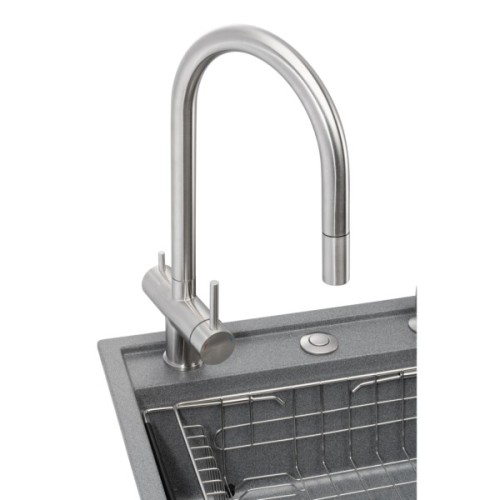 Мийка кухонна GRANADO Royal Artes grafito (+ подрібнювач Algar 1000 + змішувач Ferrol inox + дозатор Redondo inox + ко (ksg1309)