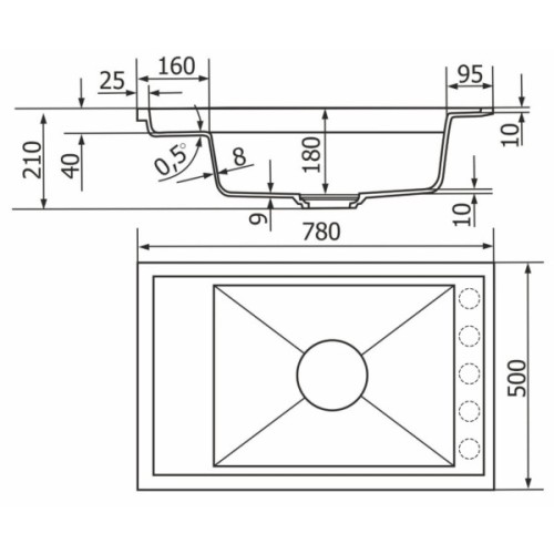 Мийка кухонна GRANADO Royal Artes grafito (+ подрібнювач Algar 1000 + змішувач Ferrol inox + дозатор Redondo inox + ко (ksg1309)