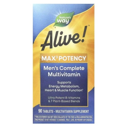 Мультивітамін Nature's Way Мультивітаміни для чоловіків Alive! Max3 Potency, Men's Multivitamin, 90 та (NWY-15542)
