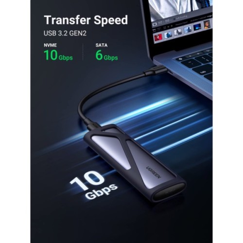 Кишеня зовнішня Ugreen SSD M.2 (NVME) M-KEY UGREEN 3.2 GEN2 CM400 gray (90264)