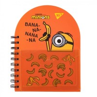 Блокнот Yes В6+ подвійна cпіраль з пластиковою кишенею Minions крапка (151793)