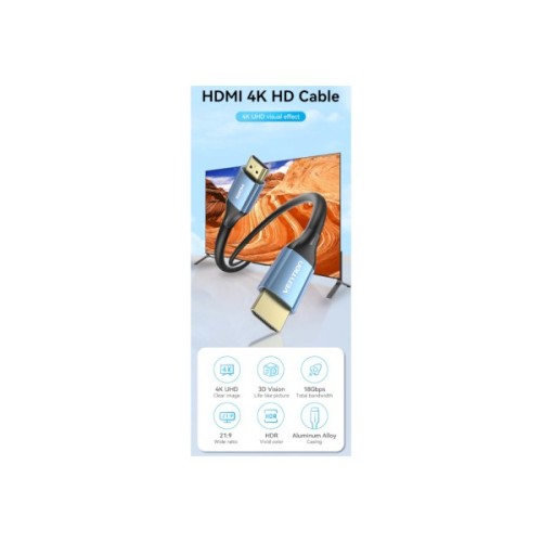 Кабель мультимедійний HDMI M to HDMI M 5.0m V2.0 4K60Hz blue Vention (ALHSJ)