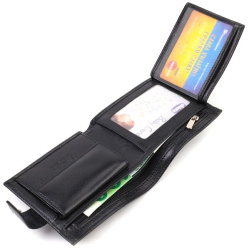 Гаманець Canpellini З натуральної шкіри Чорний (21877)