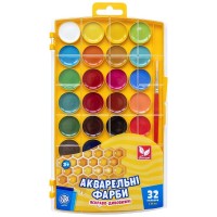 Акварельні фарби Школярик Медові 32 кольори (302023002-UA)