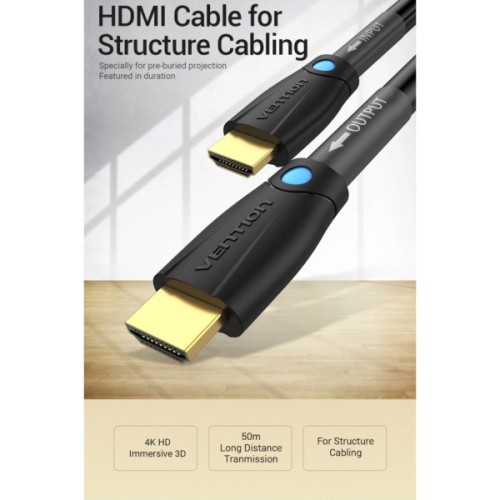 Кабель мультимедійний HDMI M to HDMI M 1.0m 4K60Hz cotton braided black zinc alloy Vention (ALMBF)