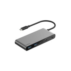 Концентратор Belkin USB-C 7-in-1 2xUSB 3.0 + USB-C + PD + HDMI 2.0 4K60Hz + SD/TF gray (AVC023HQSGY)