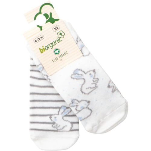 Шкарпетки дитячі Bibaby із зайчиками (68237-6-12-creamblue)