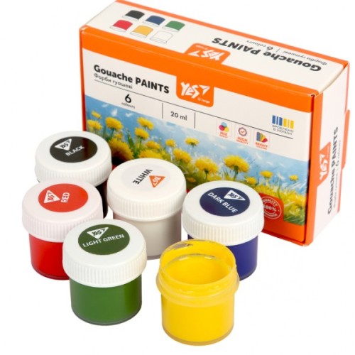 Гуашеві фарби Yes Orange Line 6 кольорів по 20 мл (230430)