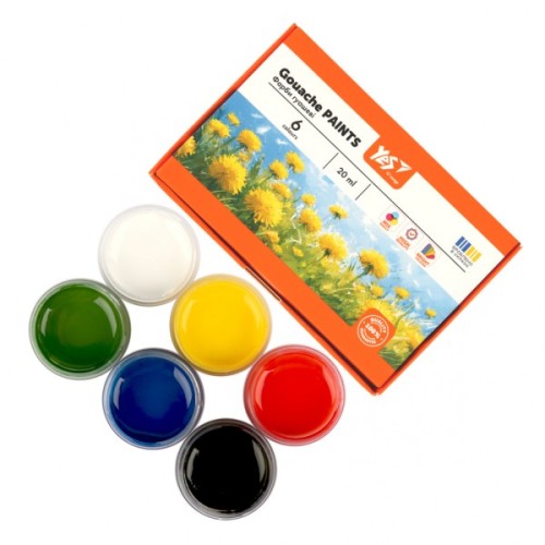 Гуашеві фарби Yes Orange Line 6 кольорів по 20 мл (230430)